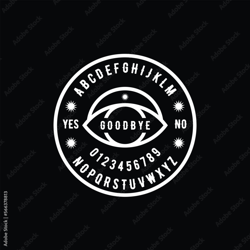 Ouija Board single eye death game logo design