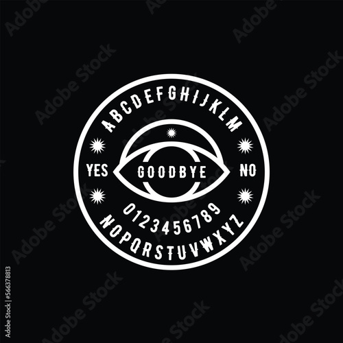 Ouija Board single eye death game logo design