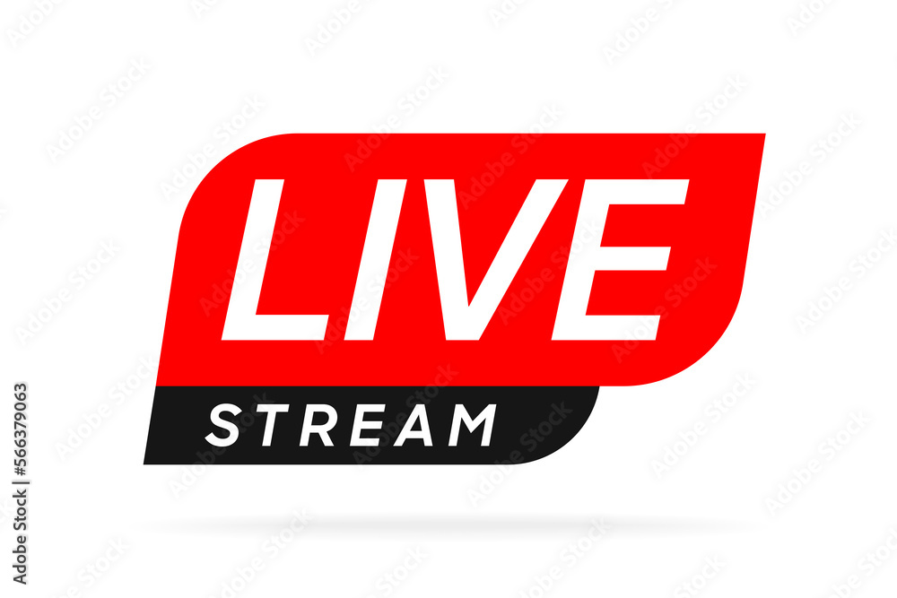 Obraz premium Live streaming icon. Live stream icons. Video broadcasting icon. Red live symbol for TV, news, movies, shows, webinar. Online stream icons.