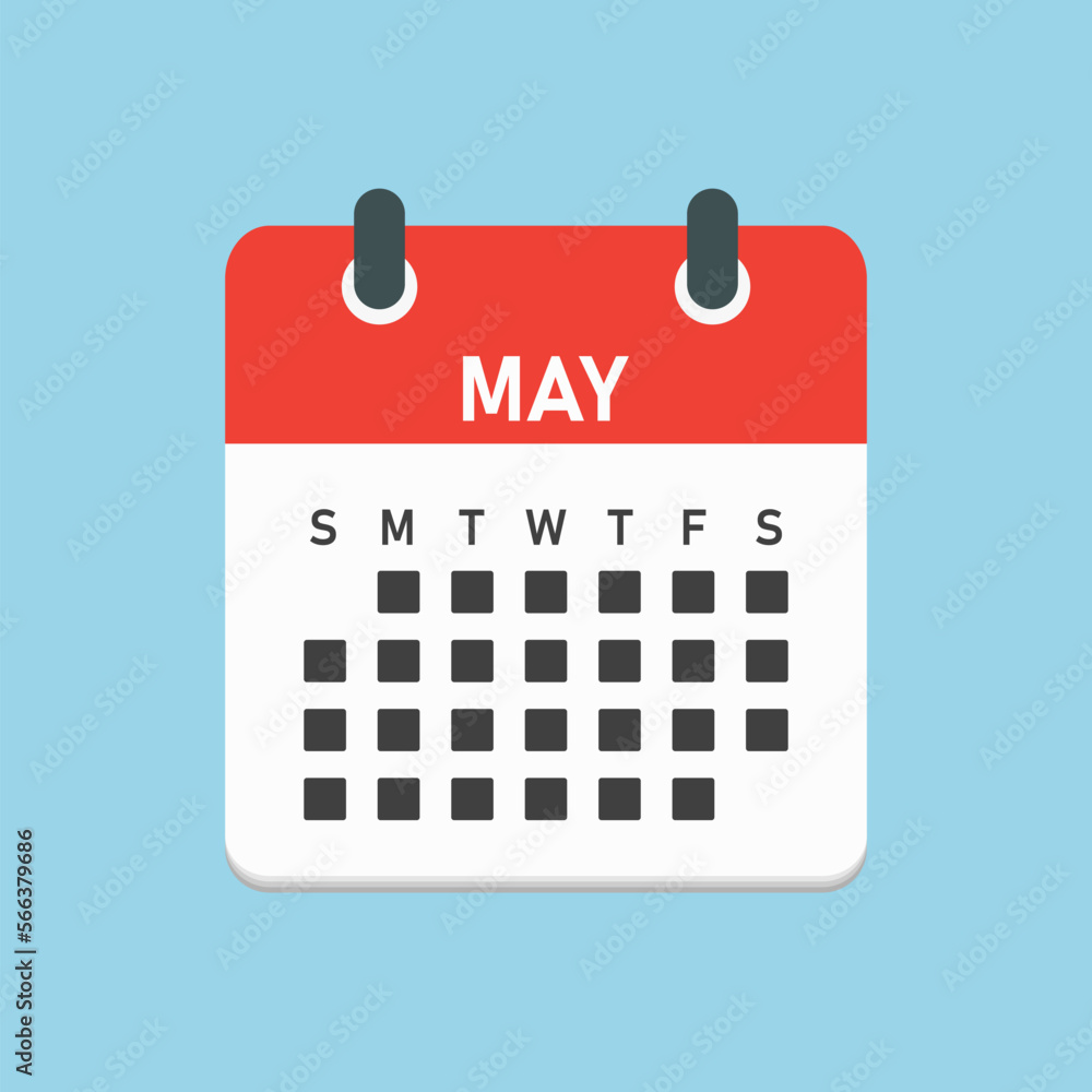Vector template icon page calendar, month May Vector template icon page calendar, month May