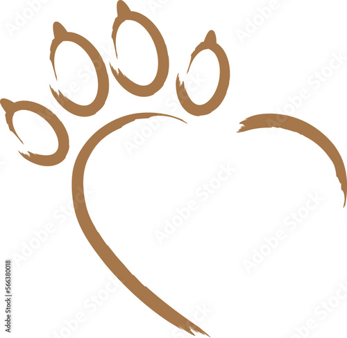 Hundepfote, Wolfspfote, Herz, Logo, Button, Dog logo