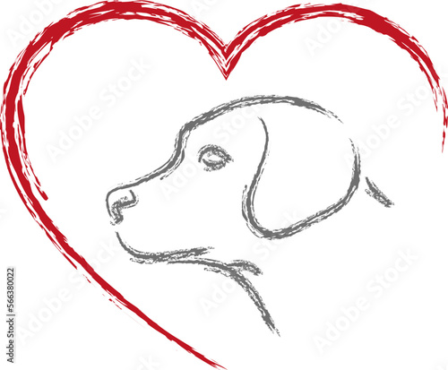 Hund und Herz, Hund, Hunde und Hundepflege Logo, Hintergrund, Dog Logo