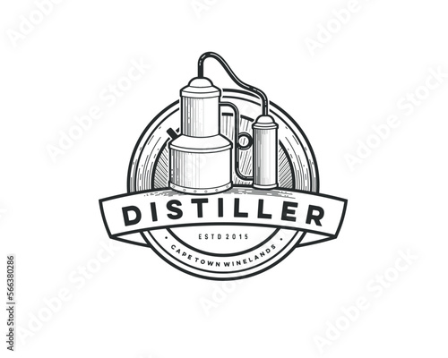 vintage distiller badge template