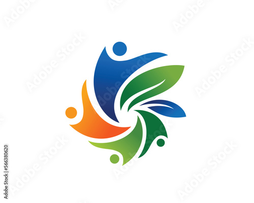 rotating people shape with a leaf
