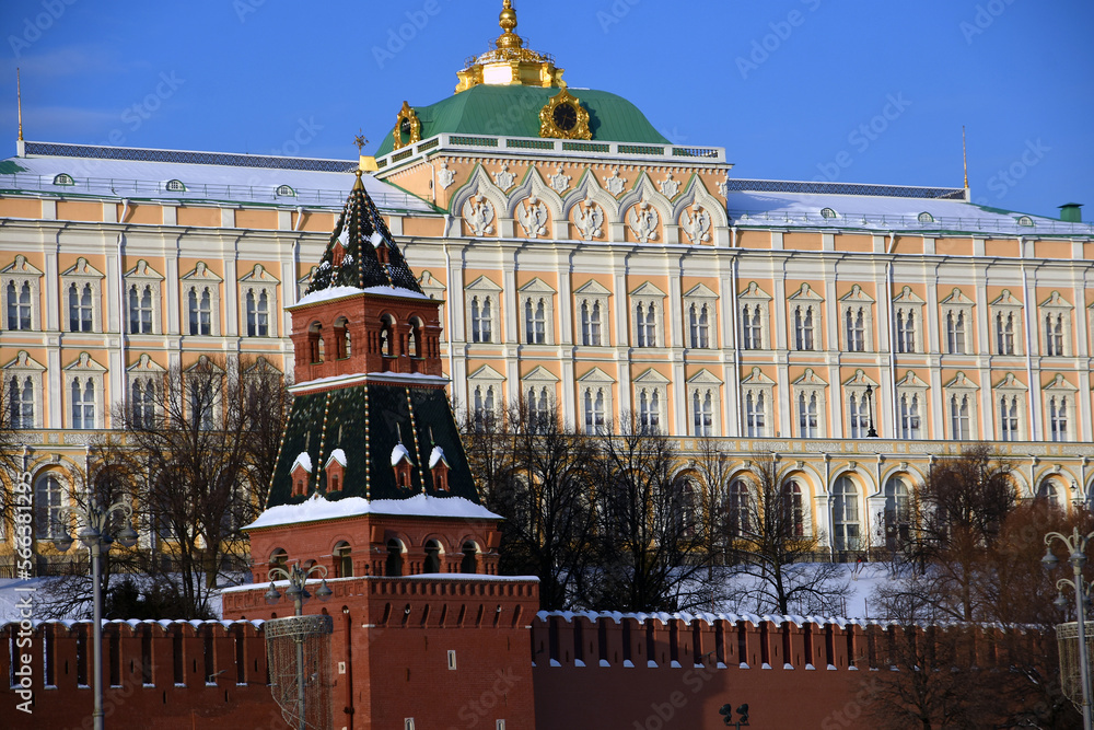 Moscow Kremlin architecture in winter