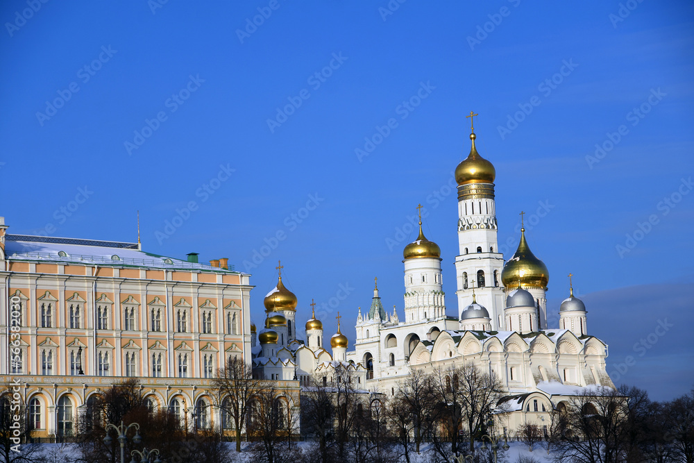 Moscow Kremlin architecture in winter