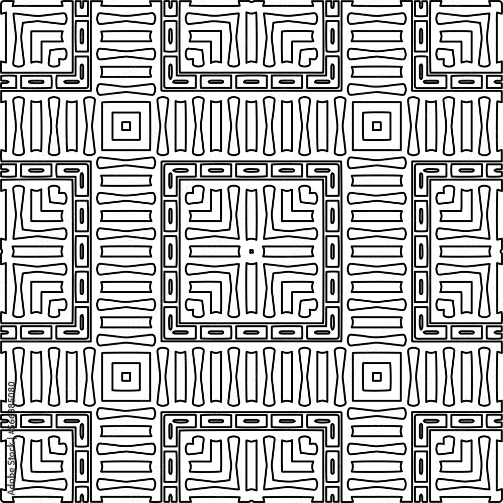 Stylish texture with figures from lines.
Abstract geometric black and white pattern for web page, textures, card, poster, fabric, textile. Monochrome graphic repeating design. Stylish texture with figures from lines.
Abstract geometric black and white pattern for web page, textures, card, poster, fabric, textile. Monochrome graphic repeating design.