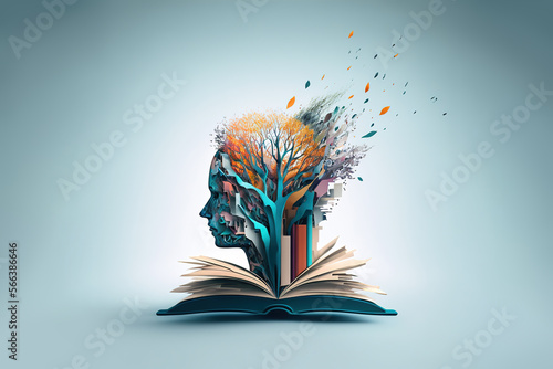 An illustration showing the power of learning and how literature can expand the mind