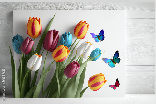 tulipani fiori AI Generated #566389623