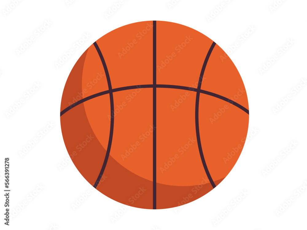 Basketball ball item, sport object on the white background. Vector.