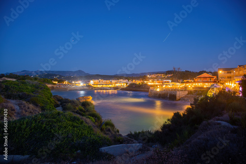 Beautiful view of canal d amour by night in corfu island  Greece
