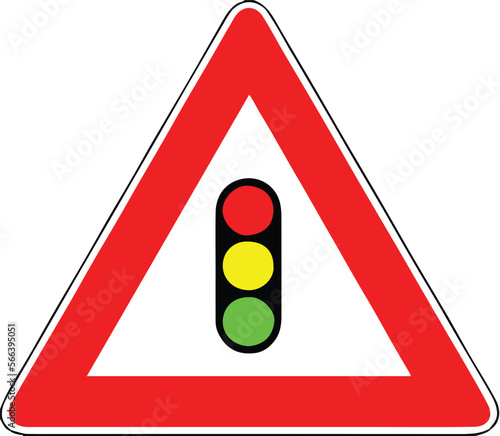 Street DANGER Sign. Road Information Symbol. Light signaling