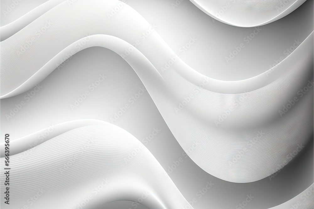 an abstract white background with wavy lines and curves in the center ...