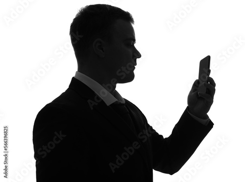 Silhouette of businessman w...