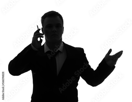 Silhouette of businessman t...