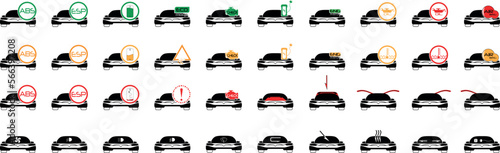 Car service icons, dashboard. 40 stylish upscale vector icons.