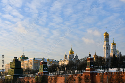 Obraz na płótnie Moscow Kremlin architecture in winter. Popular landmark. w salonie