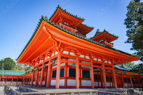 Soryu-ro tower  Blue Dragon tower  of Heian Jingu shrine in Kyoto  Japan