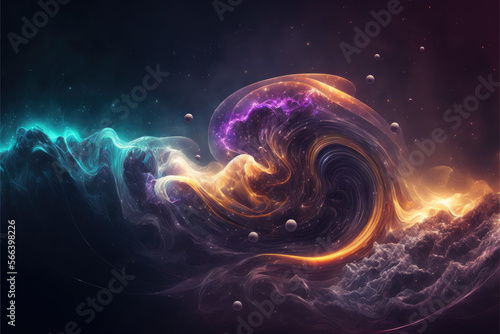 abstract wave in space