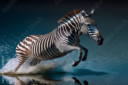 Zebra under the water  Created with Generative AI Tools 