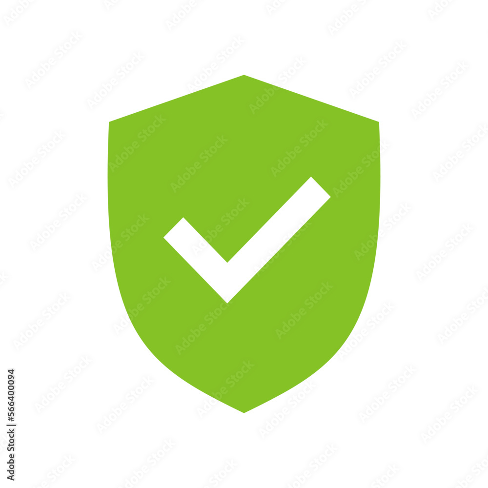 Check mark with a shield. Illustration Check mark with a shield. Illustration
