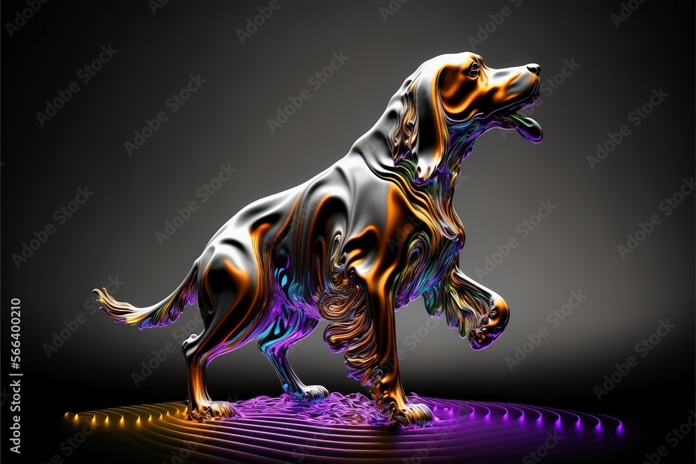 Liquid Metal Dog at the Disco - Generative AI