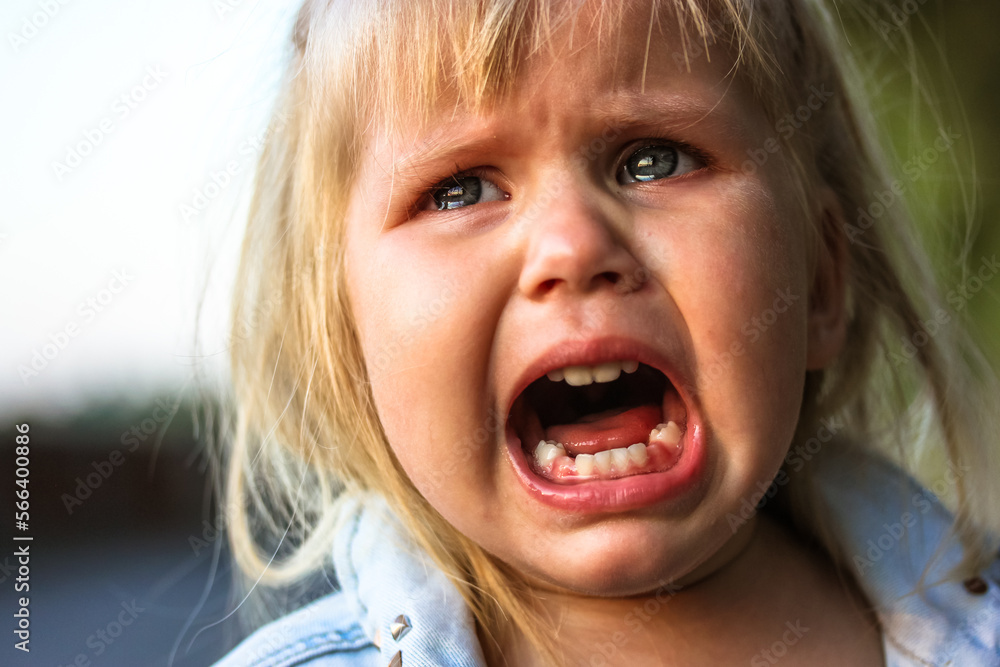 Unhappy child crying loudly with mouth open because of his parents' divorce. Real negative emotions. Bullying, child abuse, child protection. Misery, grief concept. Child of war bereft of parents. Unhappy child crying loudly with mouth open because of his parents' divorce. Real negative emotions. Bullying, child abuse, child protection. Misery, grief concept. Child of war bereft of parents.