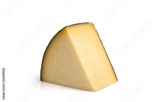 Hard cheese isolated on white background.