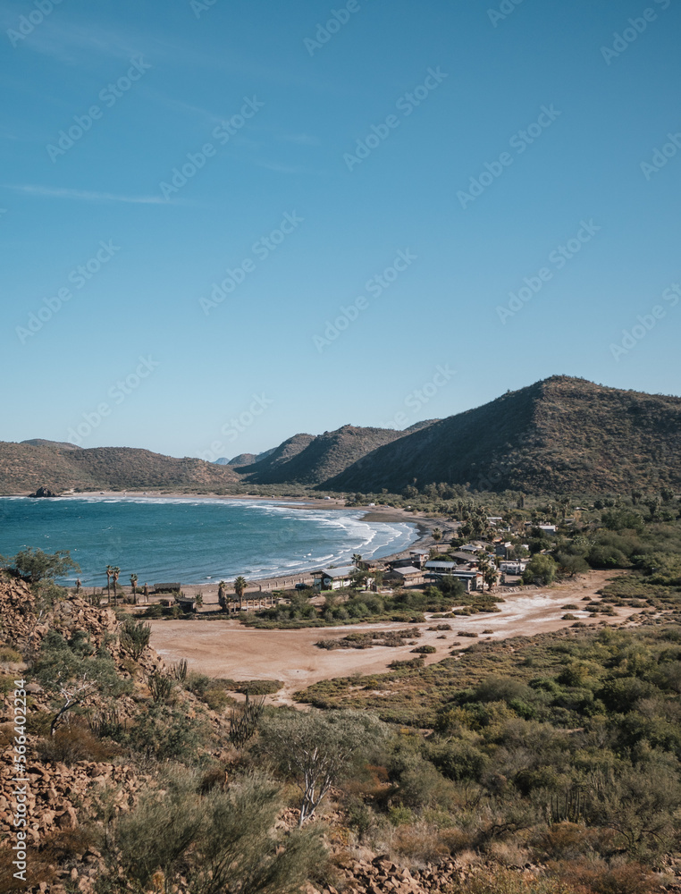 Beach town in Loreto, Baja California, Mexico