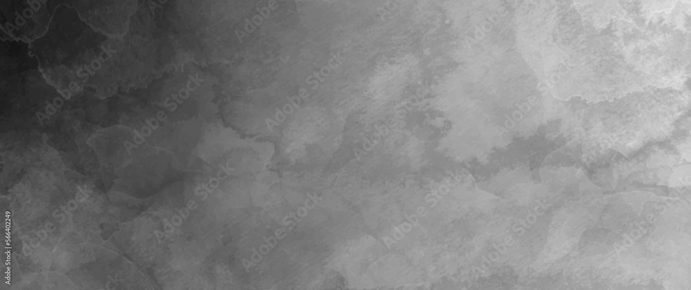 Naklejka premium Grey and black watercolor texture background. Watercolour grunge abstract backdrop. Vector illustration for cards, flyer, poster or cover design. Old paper textured template for design.