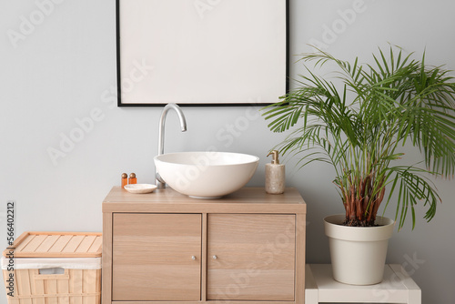 Interior of stylish bathroom with modern sink