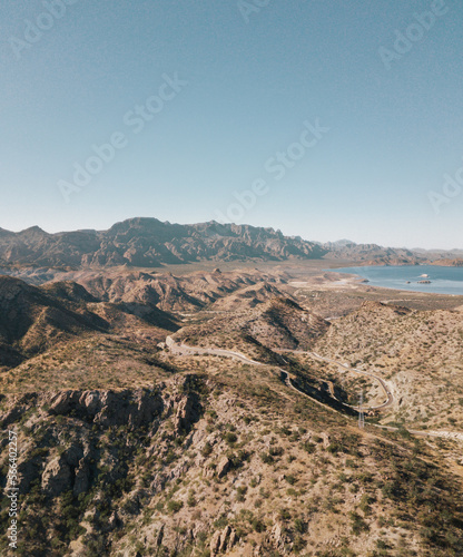 Aerial view of a Road in Baja California, Mexico