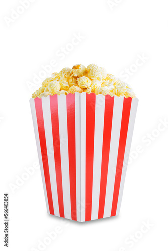 Salt classic popcorn on a white isolated background