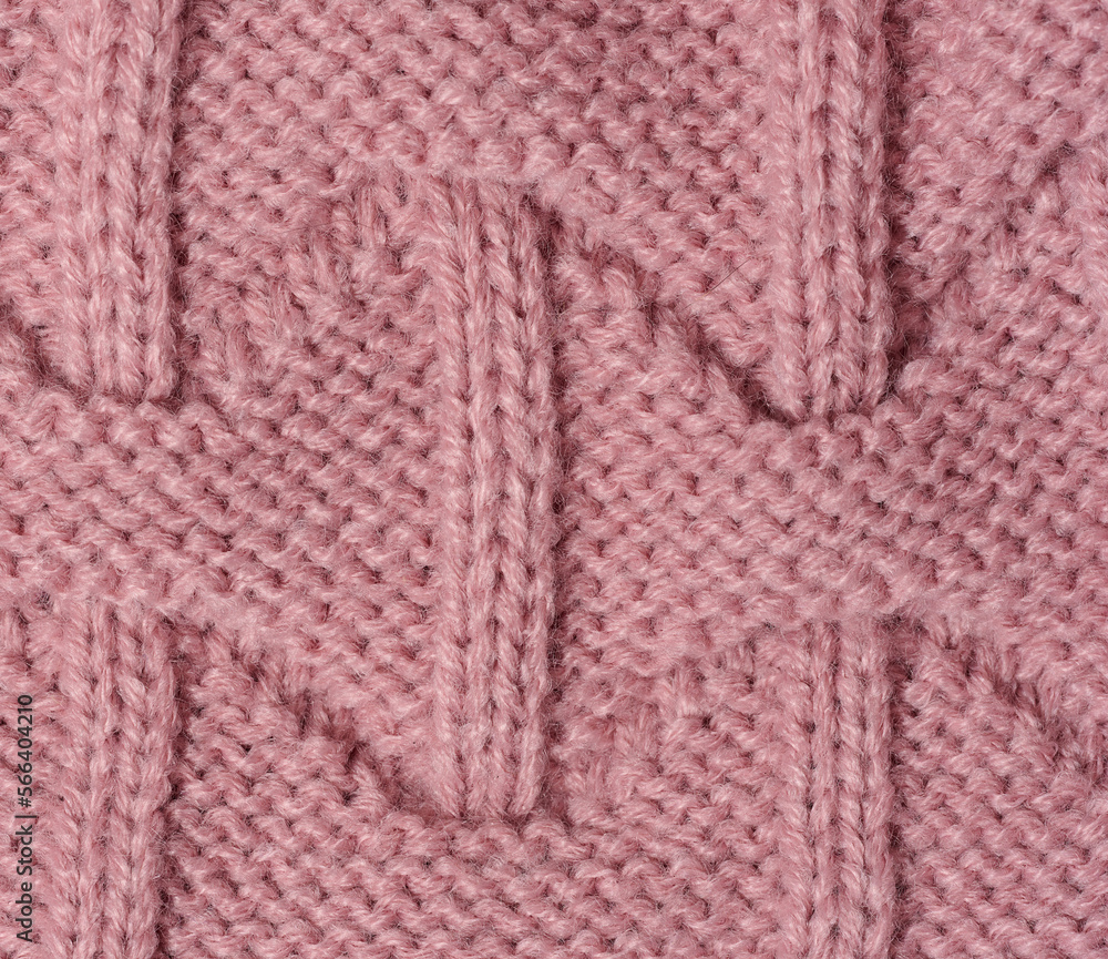 Texture of knitted pink fabric Texture of knitted pink fabric