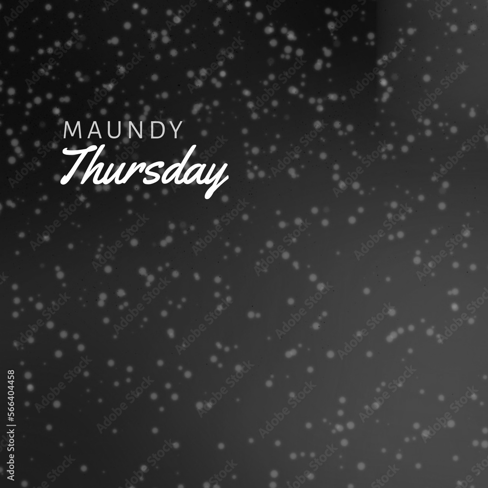 Composition of maundy thursday text and copy space on grey background