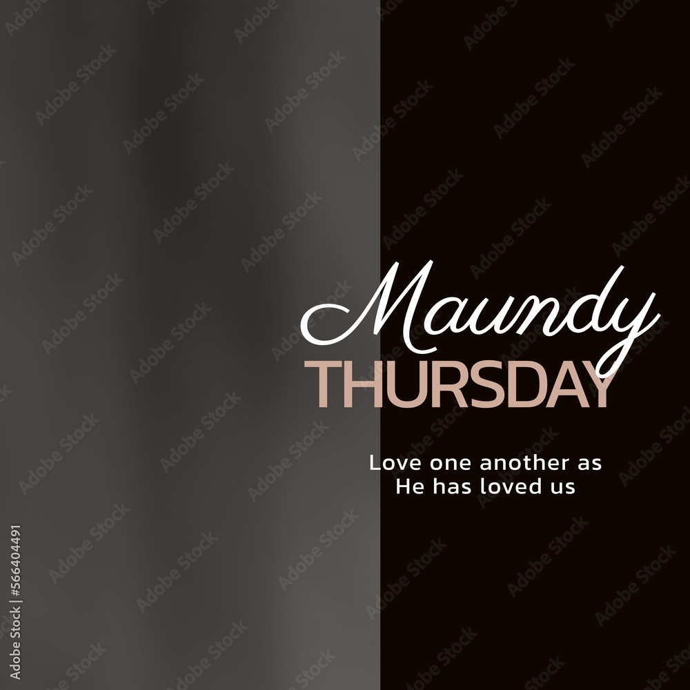 Fototapeta premium Composition of maundy thursday text and copy space over grey background