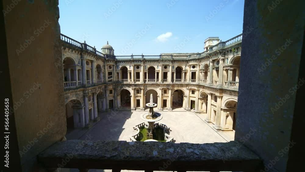 courtyard in Convent of Christ, originally Knights Templar. Tomar ...