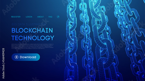 Blockchain digital technology. Big data vector background. Cryptocurrency technology vector background.