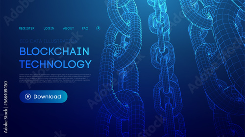 Blockchain digital technology. Big data vector background. Cryptocurrency technology vector background.
