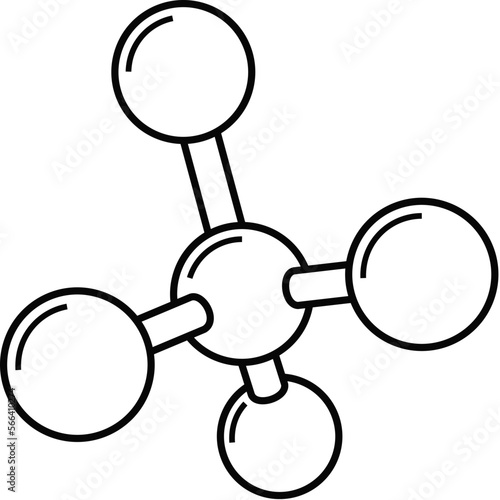 Molecule outline icon. Medical formula structure.