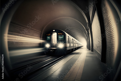 subway, long exposure, generative ai