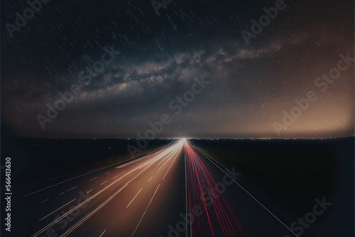 Long exposure car lights at night