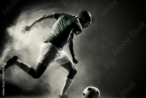 soccer player kicking the ball, ai generative content © Felippe Lopes