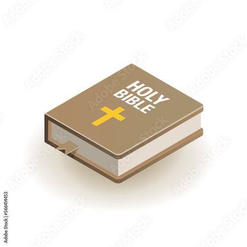 Holy bible isometric icon on white background 3d vector illustration
