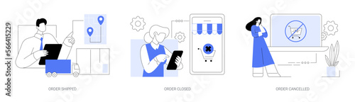Purchase status abstract concept vector illustrations.