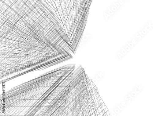 Abstract architectural 3d drawing 