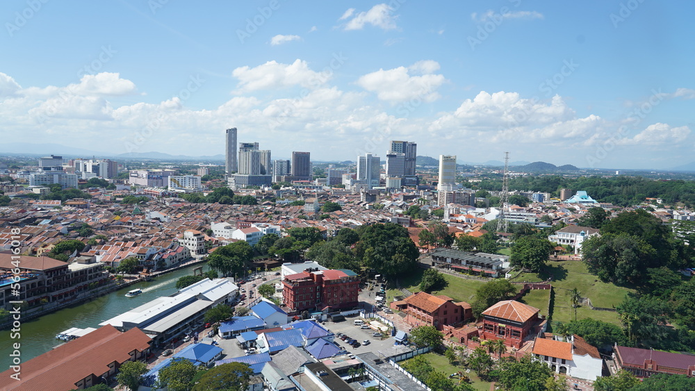 Obraz premium Malacca city aerial view|馬六甲 