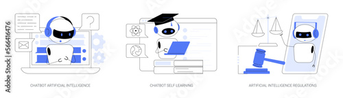 Machine learning abstract concept vector illustrations.