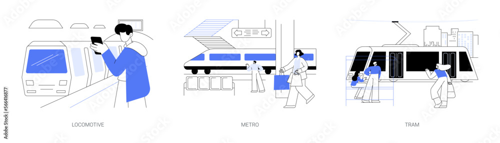 Railborne Evs abstract concept vector illustrations. Railborne Evs abstract concept vector illustrations.