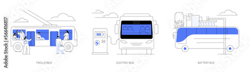 Sustainable public transport abstract concept vector illustrations.
